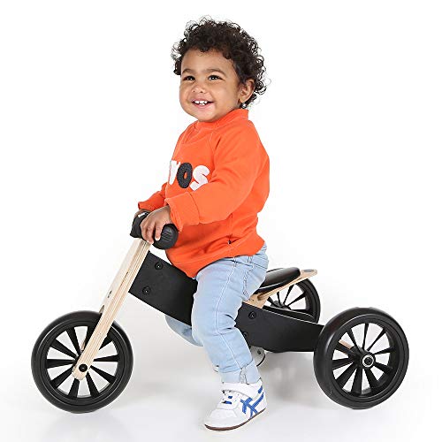 Bandits & Angels Smart Bike Laufrad Holz 4-in-1 Schwarz ab 1 Jahr – Für Jungen und Mädchen – Laufrad aus Holz – Umkehrbar in Dreirad und Zweirad – Verstellbarer Sattel – Bild 5