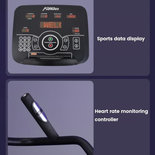 Image of Commercial Stair Climber Machine -Shock-Absorbing, 9-Level Resistance, Wide Non-Slip Steps, Quiet Cardio Exercise Equipment for Home and Gym (Tracks Heart Rate, Time, Speed, Calories)
