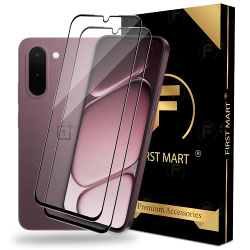 Image of FIRST MART Tempered Glass Screen Protector for OnePlus N6x - Full-Glue Screen Guard, 3D Edge to Edge, HD Clear, Bubble-Free, Case-Friendly, Black, Pack of 2