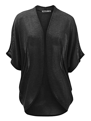 Lock and Love Kimono Style Women's Short Sleeve Open-Front Batwing Cardigan Loose fit