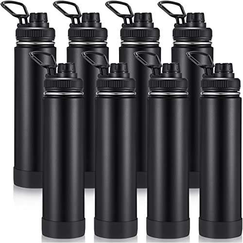Umigy 8 Pcs 24Oz Stainless Steel Water Bottle With Spout Lid Double Wall Vacuum Tumbler Cup With Handle Portable Travel Bike Bottle For Gym Hiking Sports Camping Fishing #TOP29