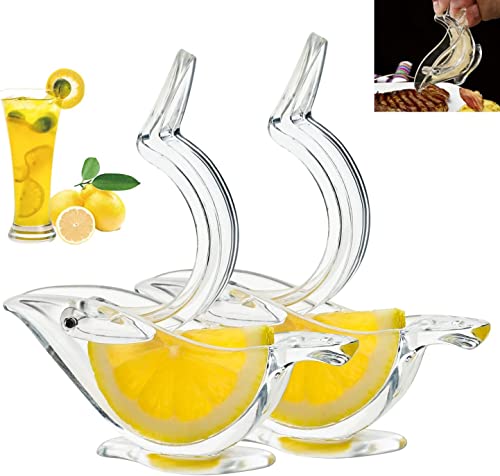 Image of Manual Lemon Squeezer Orange Fruit Hand Juicer Kitchen Acrylic Clips Tools, Glass Acrylic crystal Press Juicer, Kitchen Tools Dinner Plate Elegance Press Bird Lemon & Lime Squeezer. (Pack Of 2)