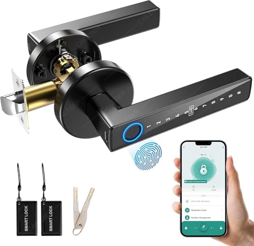 Opiniones y reviews de Chapa Digital los más solicitados. 47 CAILESER Cerradura Inteligente Electronica 5 en 1, 0.3s Desbloquear, Código de Privacidad, Huella Digital/Tarjeta IC/Contraseña/APP/Llave Mecánica, Fácil de Instalar, para...