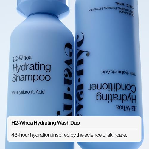 Image of Eva NYC Hyaluronic Acid Hydrating Shampoo and Conditioner Set - Add Moisture + Shine - Restore Hydration + Soften - All Hair Types - Gentle Cleanse, High Lather - Jasmine Scent - 10 floz (Pack of 2)