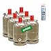 6x Propan-Gas-Flasche 11 kg gefüllt, voll, inkl. Lecksuchspray für Camping, Gasgrill, Gaskocher