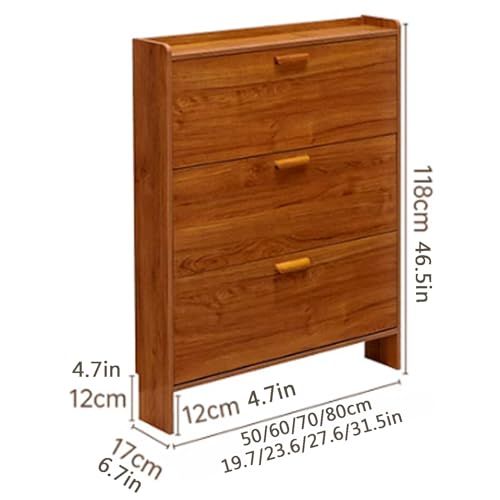 Solution de rangement chaussures fine : buffet haut en bois contre le désordre - 2