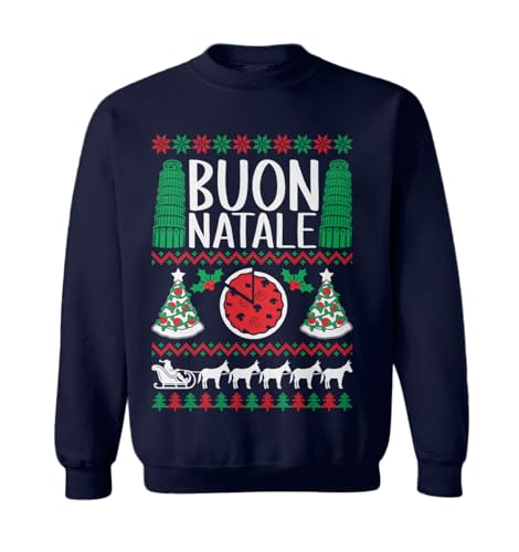 Tcombo BUON Natale - Italian Ugly Christmas Toddler Fleece Crewneck Sweater