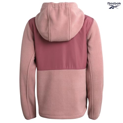 Image of Reebok Girls Fleece Jacket - Weather Resistant Lightweight Polar Fleece Line Zip Up Fleece Jacket for Girls Outerwear Coats