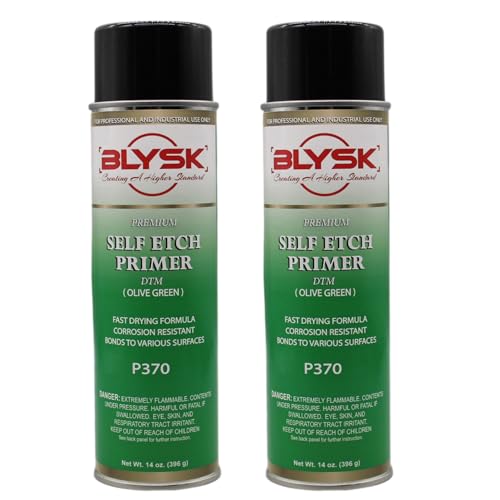 Blysk P370 Automotive Self Etching Primer Olive Green 14 oz 2-Pack