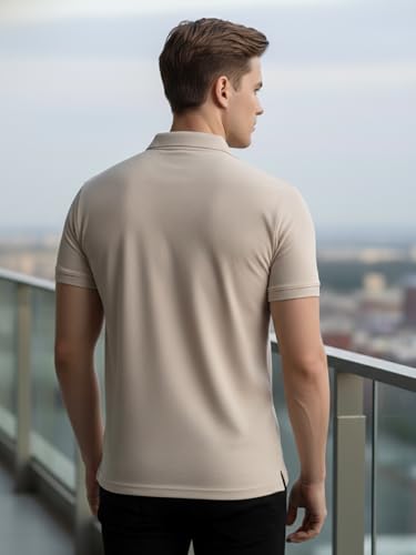 Image of Lux Cozi Men's Cotton Blend Polo T-Shirt with Chest Pocket | Collar T-Shirts for Men | Half Sleeves | Plain - Regular Fit (Pack of 2)