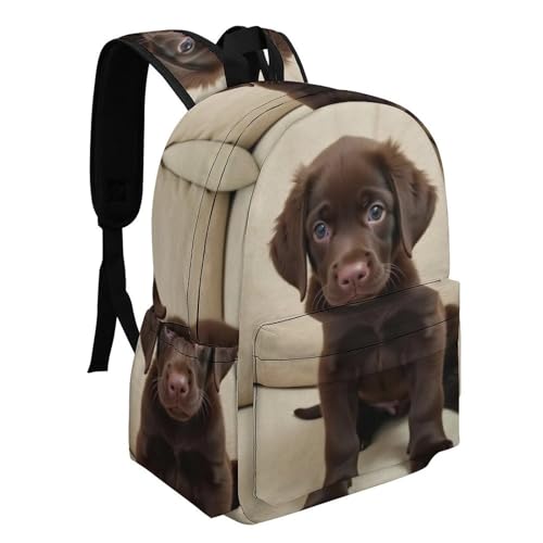 SWEET TANG Funny Backpack for Men Women College Laptop, Lightweight Travel Hiking Backpack Compatible with Puppy Chocolate Lab Backpack for Textbook Bottle2