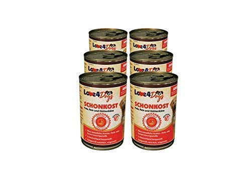 Love4Dogs Premium SCHONKOST Pute mit Reis und Hüttenkäse 6x400g Durchfall/Magen-Darm
