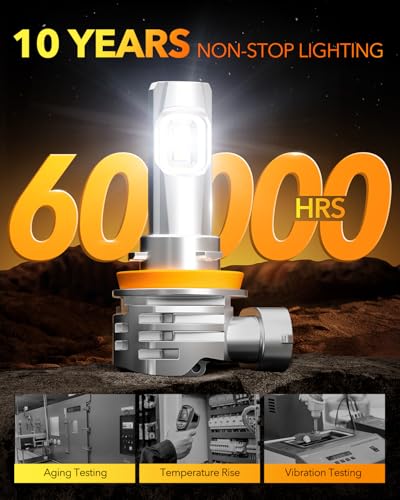 Image of OXILAM H11 /H9 /H8 and 9005 /HB3 Light Bulbs Combo, 58,000LM Wider Driving Vision, 1:1 Design 9005 H11 LED lights, True Plug & Play, Pack of 4