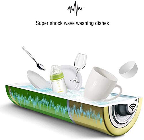 Mixbeek Mini Lavavajillas De Encimera Ultrasónico con Carga USB, Lavavajillas Multifuncional Portátil Recargable para Cocina, Lavado De Oficina De ViajeBlue