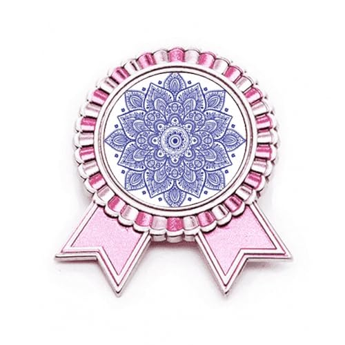 Broche violette en métal de style floral classique, finition de prestige