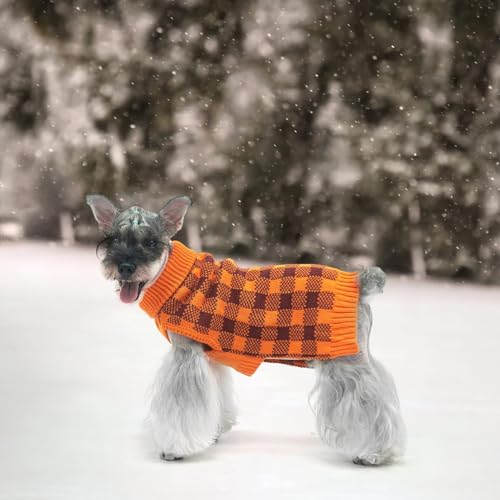 PUPTECK Dog Sweaters for Large Medium Small Dogs - Fall Classic Plaid Style Puppy Holiday Winter Coat Clothes Warm - image 7