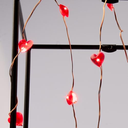 hellum LED Lichterkette Batterie mit Herzen (2xAA), 20 rote LED, für innen – Ansicht 6