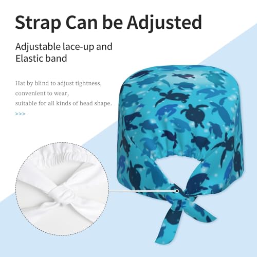 Image of Adjustable Working Cap Breathable Unisex Women Men Elastic Bandage Tie Back Hats Scrub Nursing Doctor Surgeon Cap