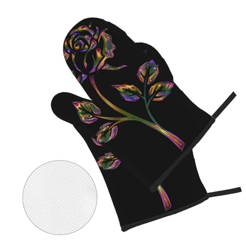 Artículos para cocinar, hornear y asar a la parrilla con diseño floral negro y dorado 4