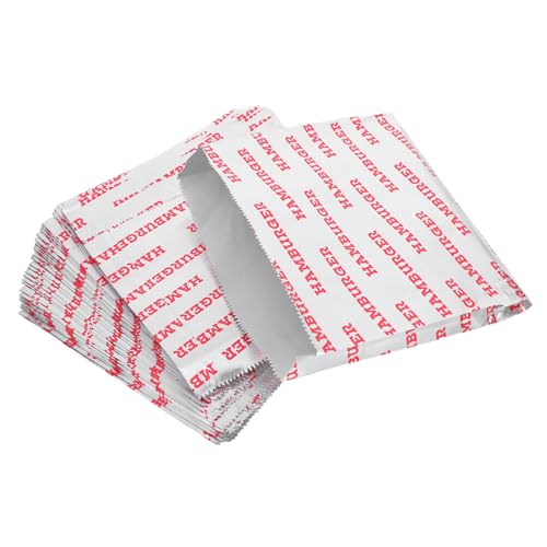HEALLILY 50 bolsas aisladas para llevar alimentos, resistentes a la grasa, bolsas térmicas de papel de aluminio para barbacoas, hamburguesas, pinchos y comida rápida para restaurantes y comida para