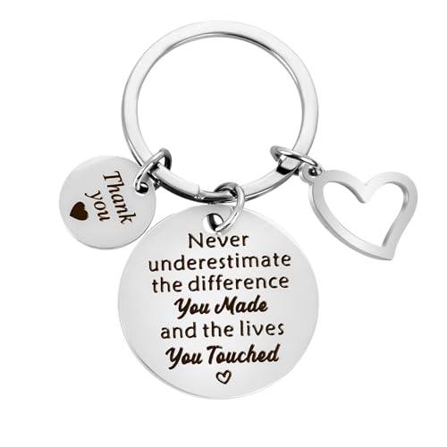 Tyqour Teacher Appreciation Gifts for Women, Teacher Keychain, Best Teacher Birthday Gifts End of Year Teacher Gift(Silver)