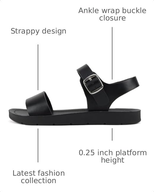 Image of Soda PLENTY ~ Women's Strappy Ankle Wrap Buckle Fashion Flat Sandals | Casual Sandals