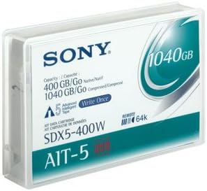 Sony AIT5 Data Cartridge 400GB Storage Capacity (Uncompressed)/1040GB (Compressed), Light One, SDX5-400WR