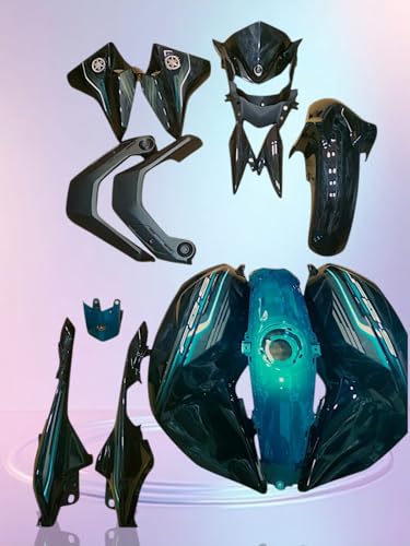 Image of Jai Shree Balaji Auto Parts FZ S V2 Bike Body Kit, Complete Body Panel Kit, Black and Blue