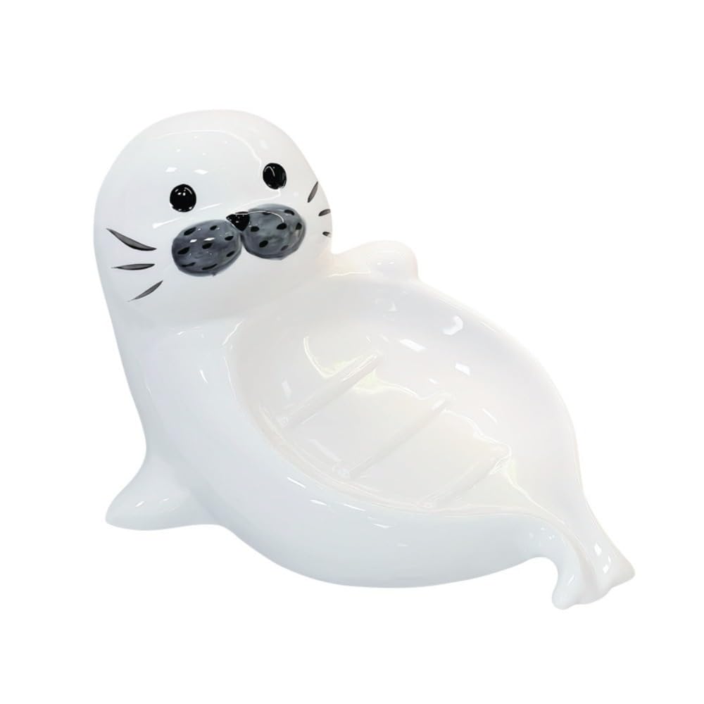 Jfnklfg White Ceramic Soap Dish Ceramic Soap Container