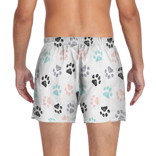 Image of Men's Boxer Shorts Cotton Loose Underwear with Button Fly