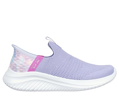 Skechers Kids Girls Ultra Flex 3.0 - Colory Wild Sneaker, Lavender/Multi, 5 Big Kid