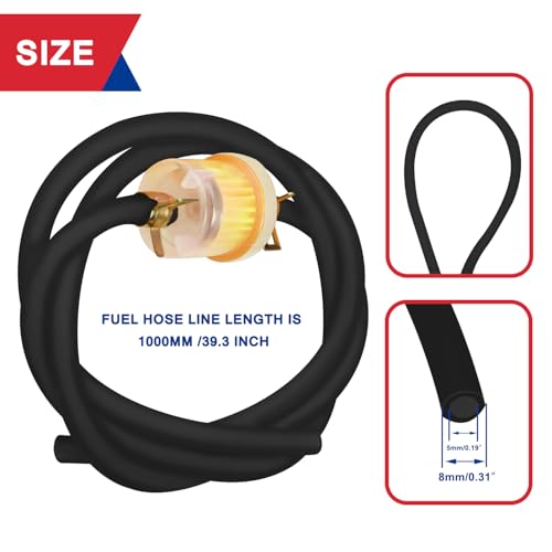Image of Dirt Bike Gas Fuel Line Hose Fuel Filter for 50cc 110cc 125cc TaoTao Coolster Apollo GY6 Motorcycle Pit Bike Motocross Pocket Bike Chinese Atv Four Wheeler Moped Scooter Quad Go Kart Parts Black