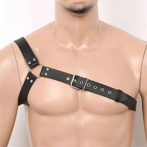 Men Leather Men Chest Harness Belt PU Leather One/Double Shoulder Body Straps Role Play Costume Adult Toys Club For Men4