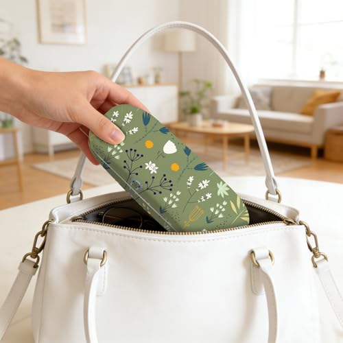 Image of Glasses Case Hard Shell,Portable Protective Eyeglasses Case, Eyeglass Holder Box with Cleaning Cloth,for Women Men