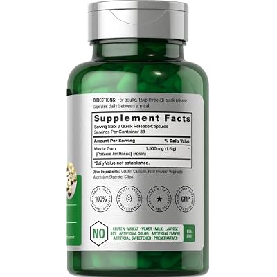 Horbaach Mastic Gum | 1500mg | 100 Capsules | Non-GMO & Gluten Free Supplement