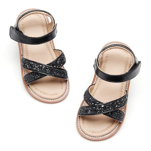 Image of Otter MOMO Girls Open Toe Princess Flat Sandals with Comfort Sole Summer Sandals