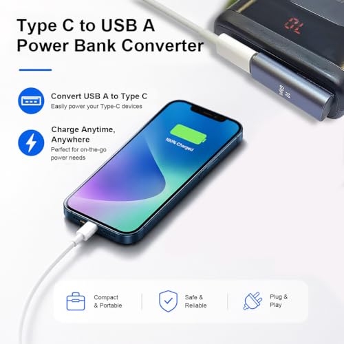 Image of Verilux 2Pcs Right Angle Type C Female to USB Male Adapter, Type C to USB 3.1 Charger Converter Support 10Gbps Speedy Data Transfer Compatible with iPhone 17 /16 /15, Galaxy S26 /S25 /S24, MacBook