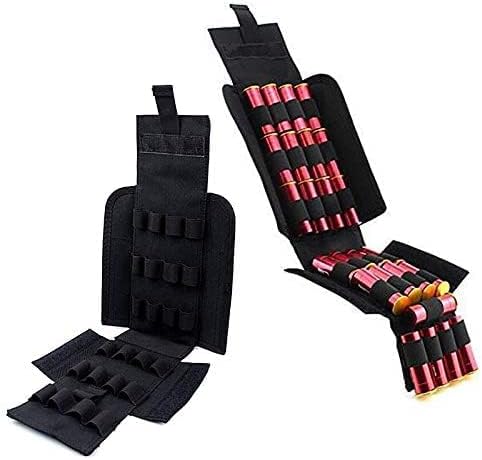 Tactical 25 Rounds Shotshell Pouch Holder Compact Foldable Shotgun Reload Ammo Mag Bag Quick Access Shotgun Shell Carrier (Black)
