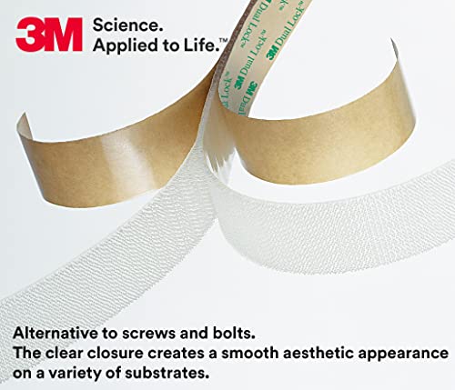 Image of 3M Dual Lock Low Profile Reclosable Fastener SJ4570, Clear, 1 in x 50 yd, Secure Interlocking Alternative to Screws and Bolts, Smooth Aesthetic, Indoor Use, 2 Rolls