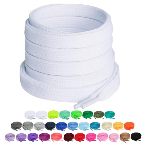 Image of Booyckiy [2 Pairs] 2 /5 inch Flat Shoelaces 16 Colors Shoe Laces in 36 inch-63 inch