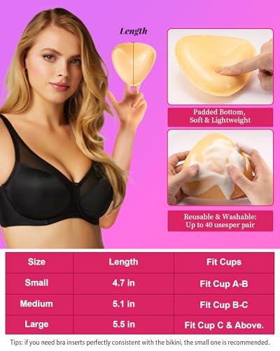 Double Sided Sticky Bra Push Up - Adhesive Bra Inserts Padded Reusable Boob Lift for Strapless Bikini Swimsuit Sport Bra4