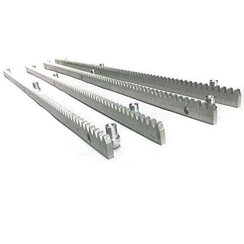Cozyel 4Pcs 13Ft Steel Gear Rack Including Mounting Hardware for Sliding Gate Opener Slide Door Operator, 4M (8mm thickness)