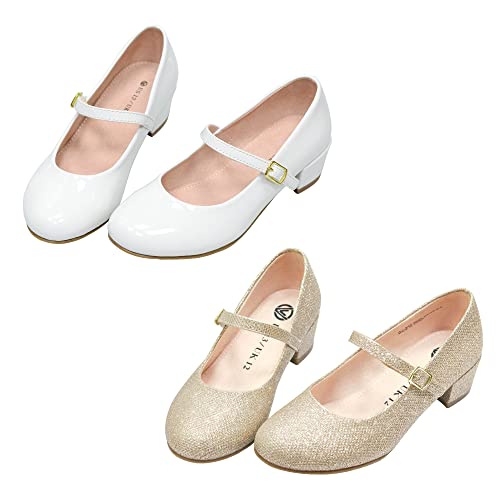 Bundle of Item Girls Dress Shoes White Size 3 and Item Girls Dress Shoes Gold Size 12