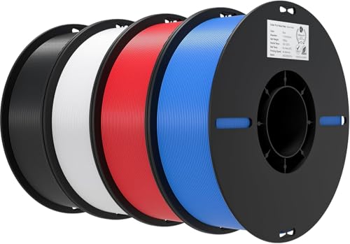 Creality Ender PLA Filament 1 75mm Schwarz Weiß Rot Blau 4er-Pack 1kg Spulen Maßgenauigkeit 0 03mm PLA Filament für 3D-Drucker kompatibel mit FFF Druckern hohe Druckqualität