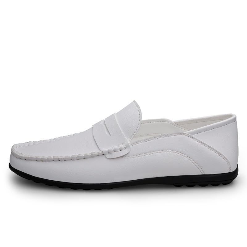 Men's Loafers Round Toe Solid Color Faux Leather Penny Loafer Shoe Comfortable Flexible Lightweight Classic Slip On2