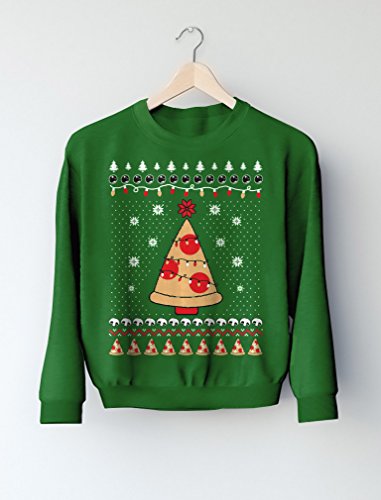 Tstars Pizza Ugly Christmas Sweater Funny Xmas Pizza Tree Sweatshirt4