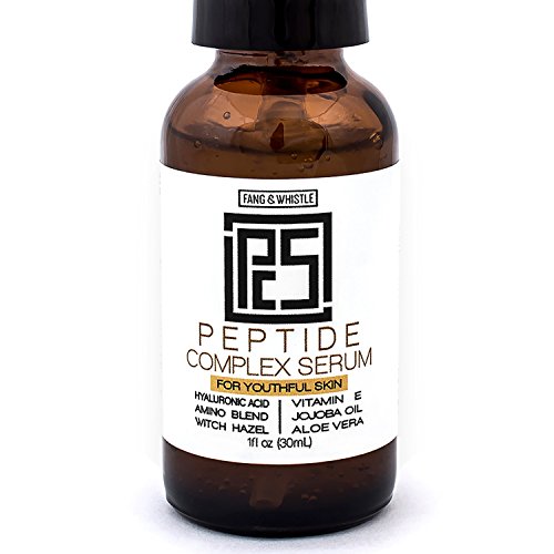 Peptide Complex Serum - Firming, Anti-Aging Collagen Serum for Youthful Skin with Hyaluronic Acid, Vitamin E & Jojoba Oil for Face, Neck & Chest. Made with Organic & Natural Ingredients, 1oz.