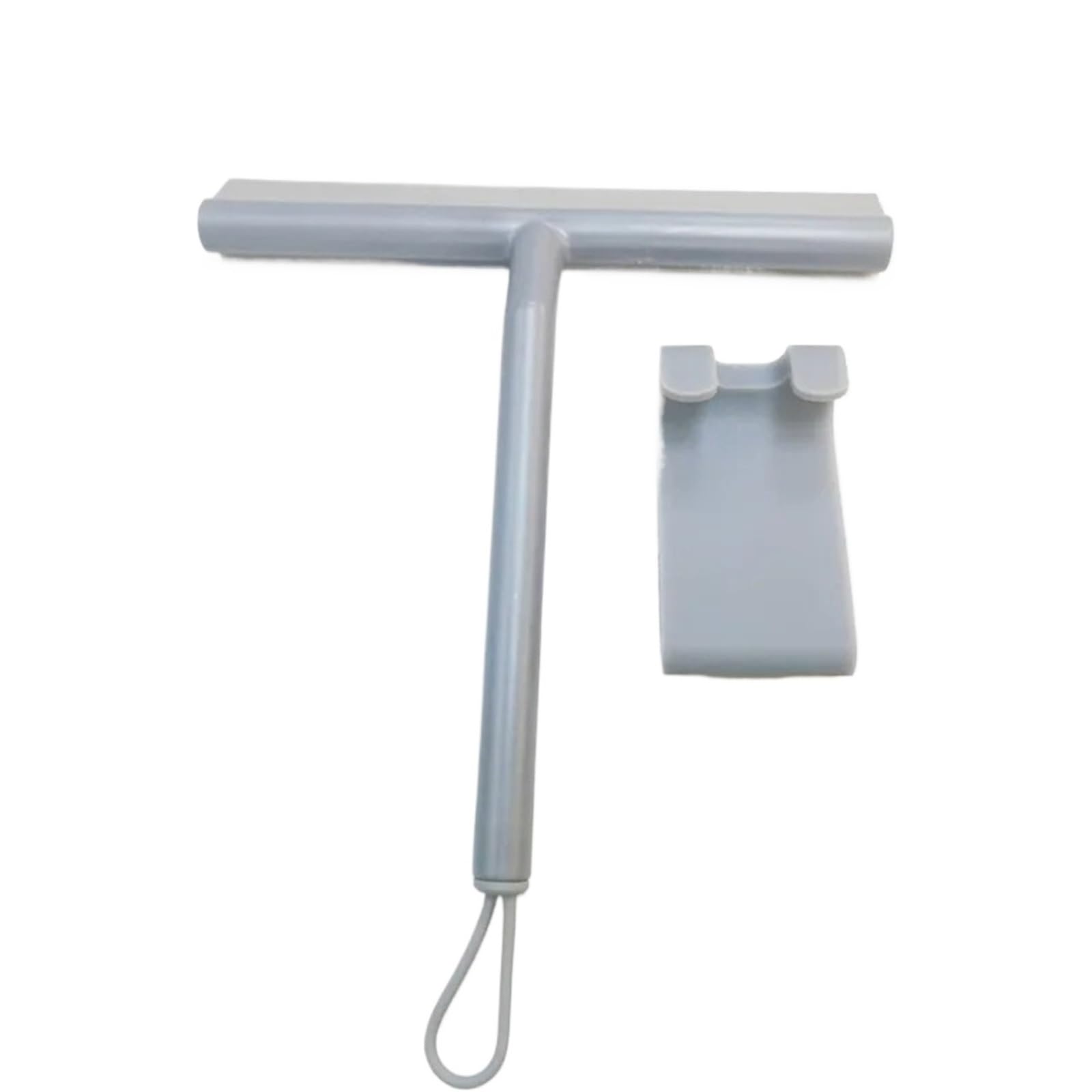 Glass Water Squeegee Handheld Wall Mirror Glass Squeegee Hanging Floor Window Shower Water Cleaning Wiper(Greu WITH HOOK)