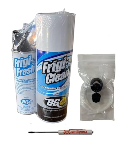 Smilyeez BG Frigi-Clean Aerosol AC Evaporator Cleaner And Frigi-Fresh Kit With Evaporating Cleaning Nozzle PN 6404 (1 Kit) and Pocket Screwdriver