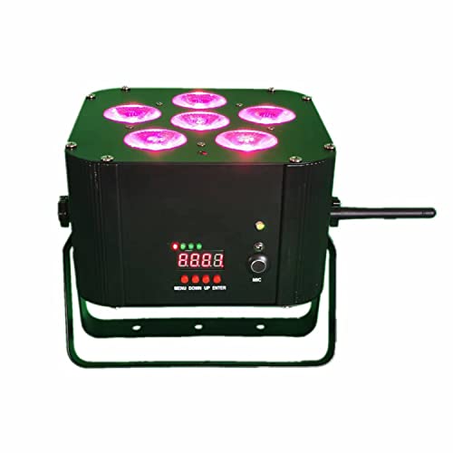 JUNMAN 6x18W RGBWAUV 6 in 1 Wireless DMX Rechargeable Battery Power Led Par Light DJ Disco Stage Uplight 1pc Pack